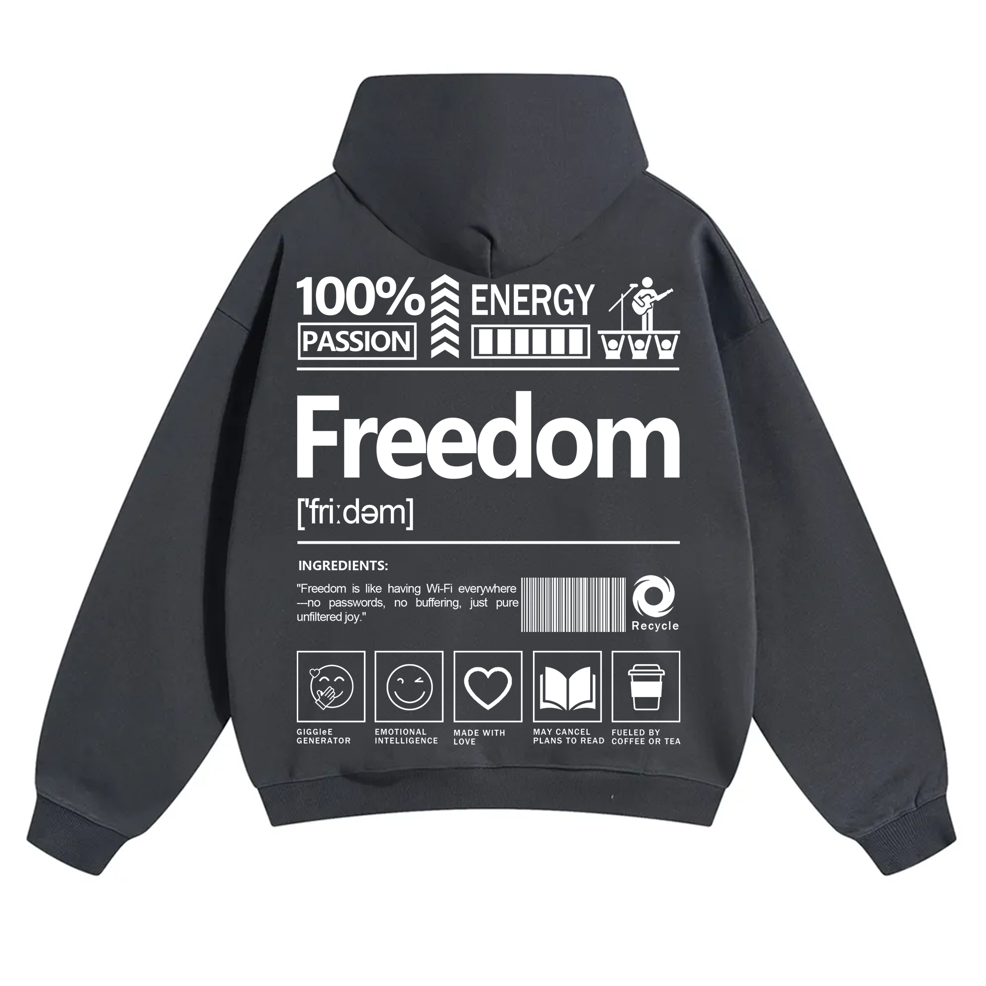 Freedom Unisex Fit Solid Color Hoodie