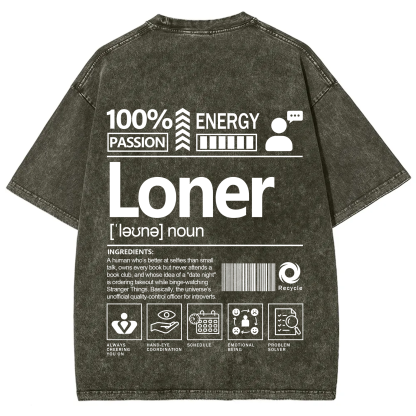 Loner Unisex Fit Washed T-Shirt