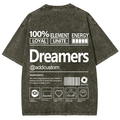 Dreamers Addcustom Unisex Fit Washed T-Shirt