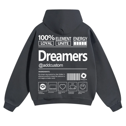 Dreamers Addcustom Unisex Fit Solid Color Hoodie