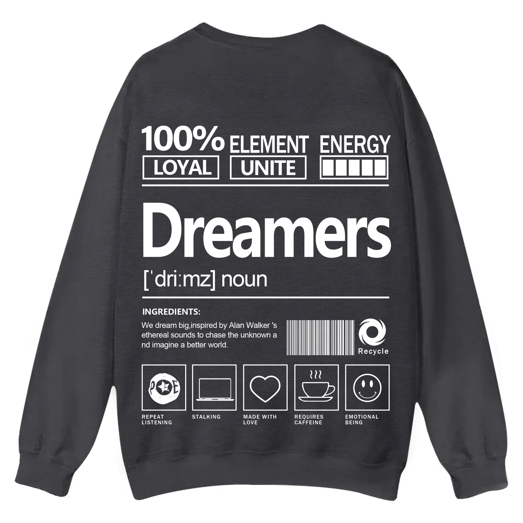 Dreamers Unisex Fit Casual Crewneck Sweatshirt