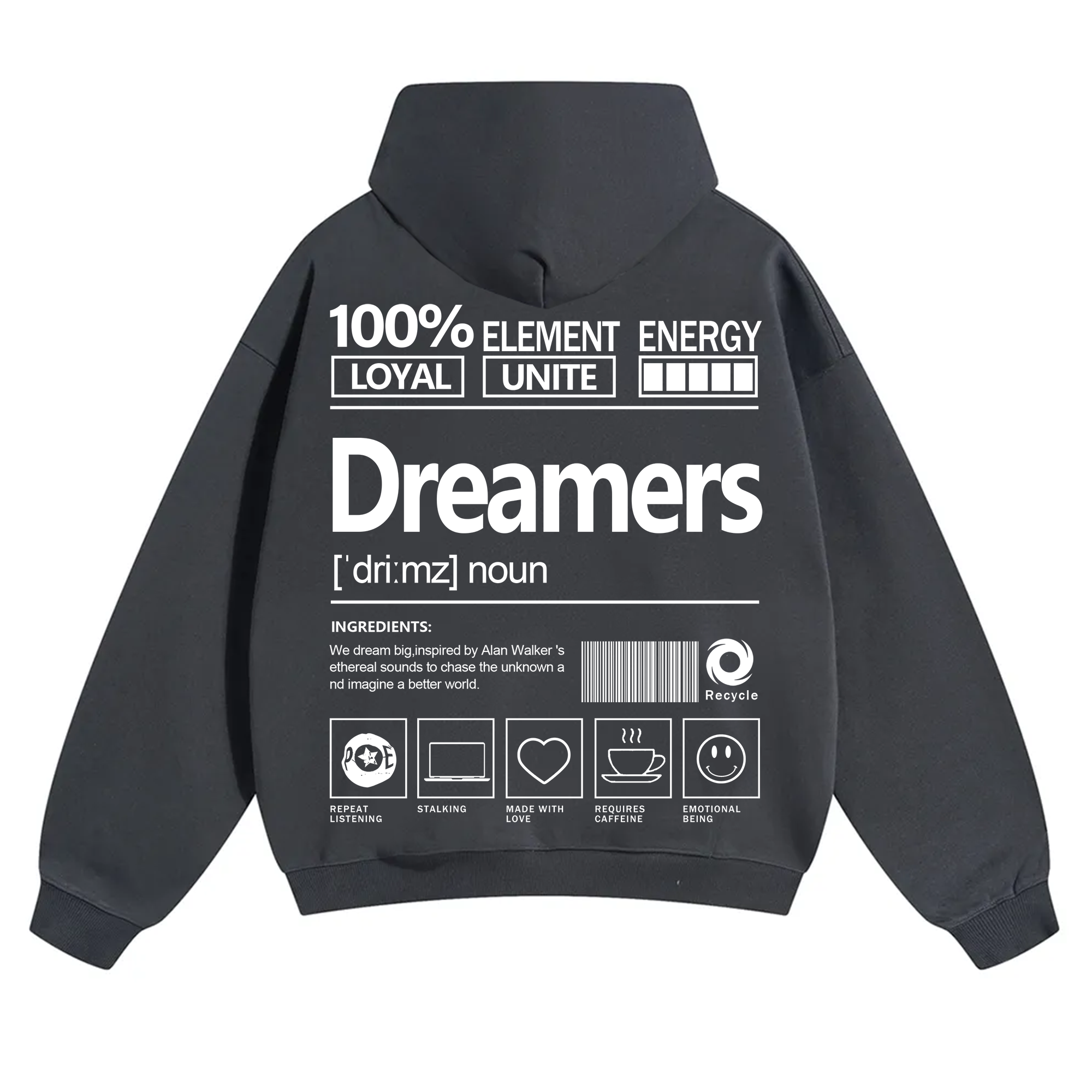 Dreamers Unisex Fit Solid Color Hoodie