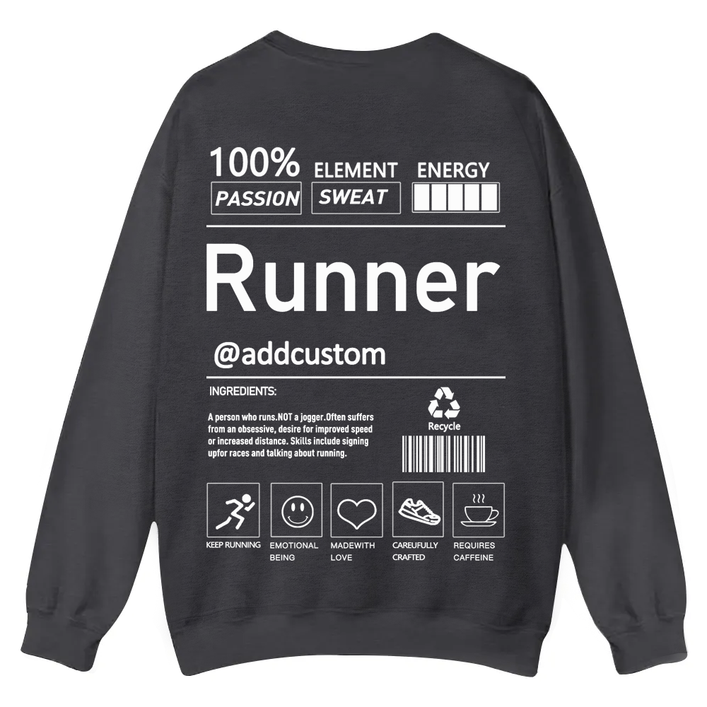 Addcustom Runner Casual Crewneck Sweatshirt