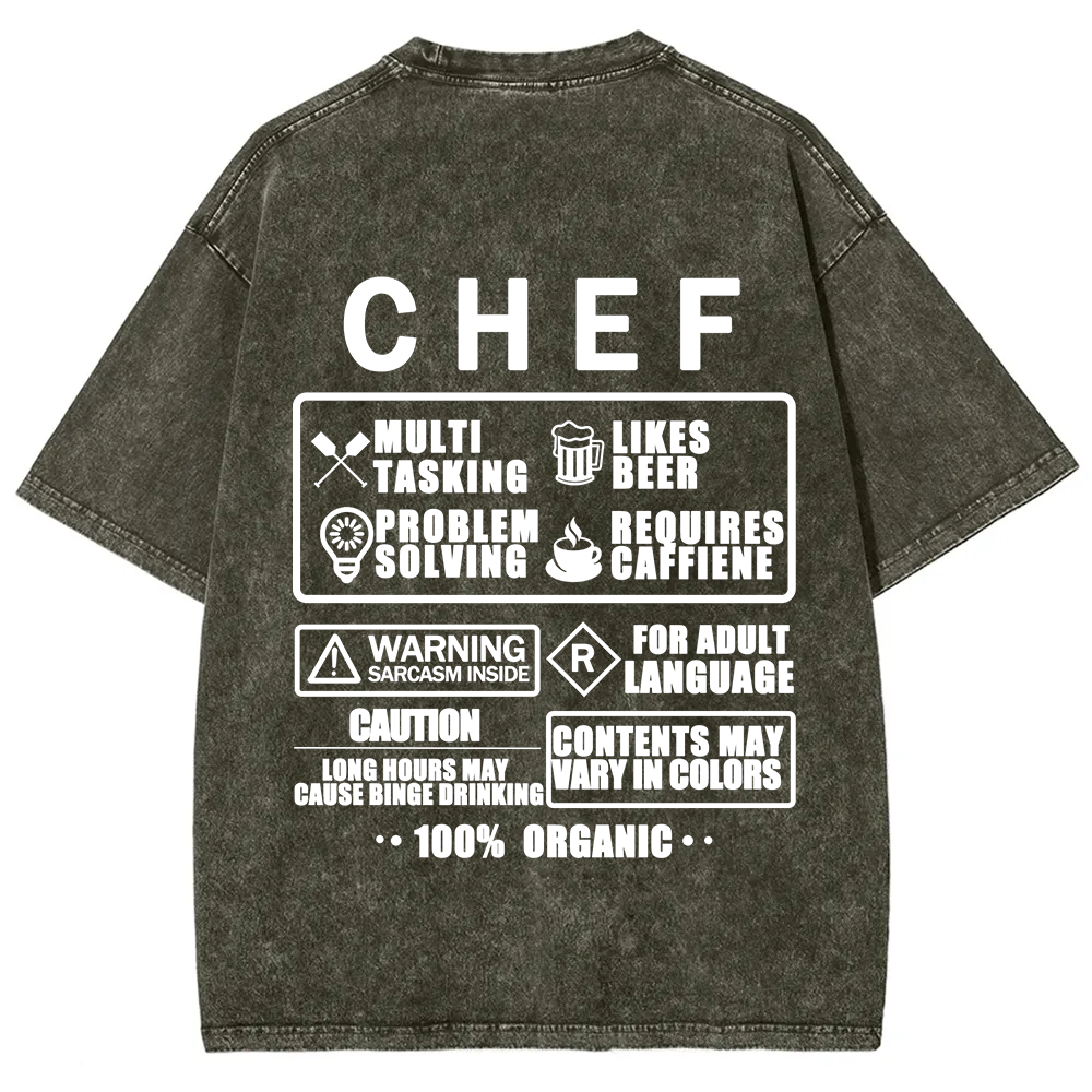 Chef Unisex Fit Washed T-Shirt