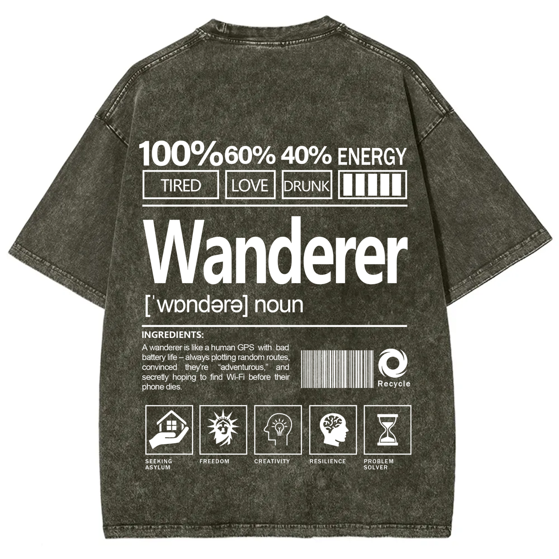 Wanderer  Unisex Fit Washed T-Shirt