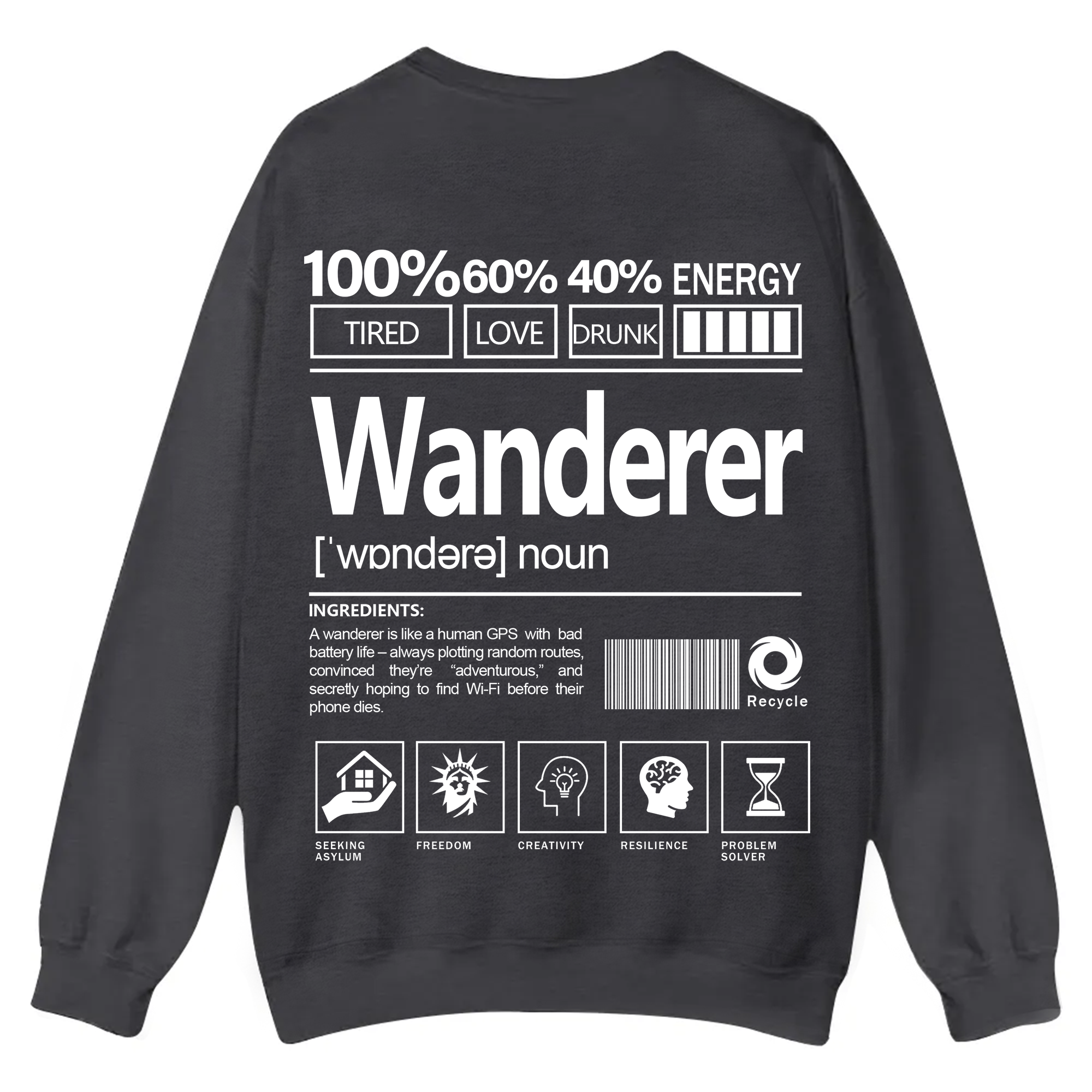 Wanderer Unisex Fit Casual Crewneck Sweatshirt
