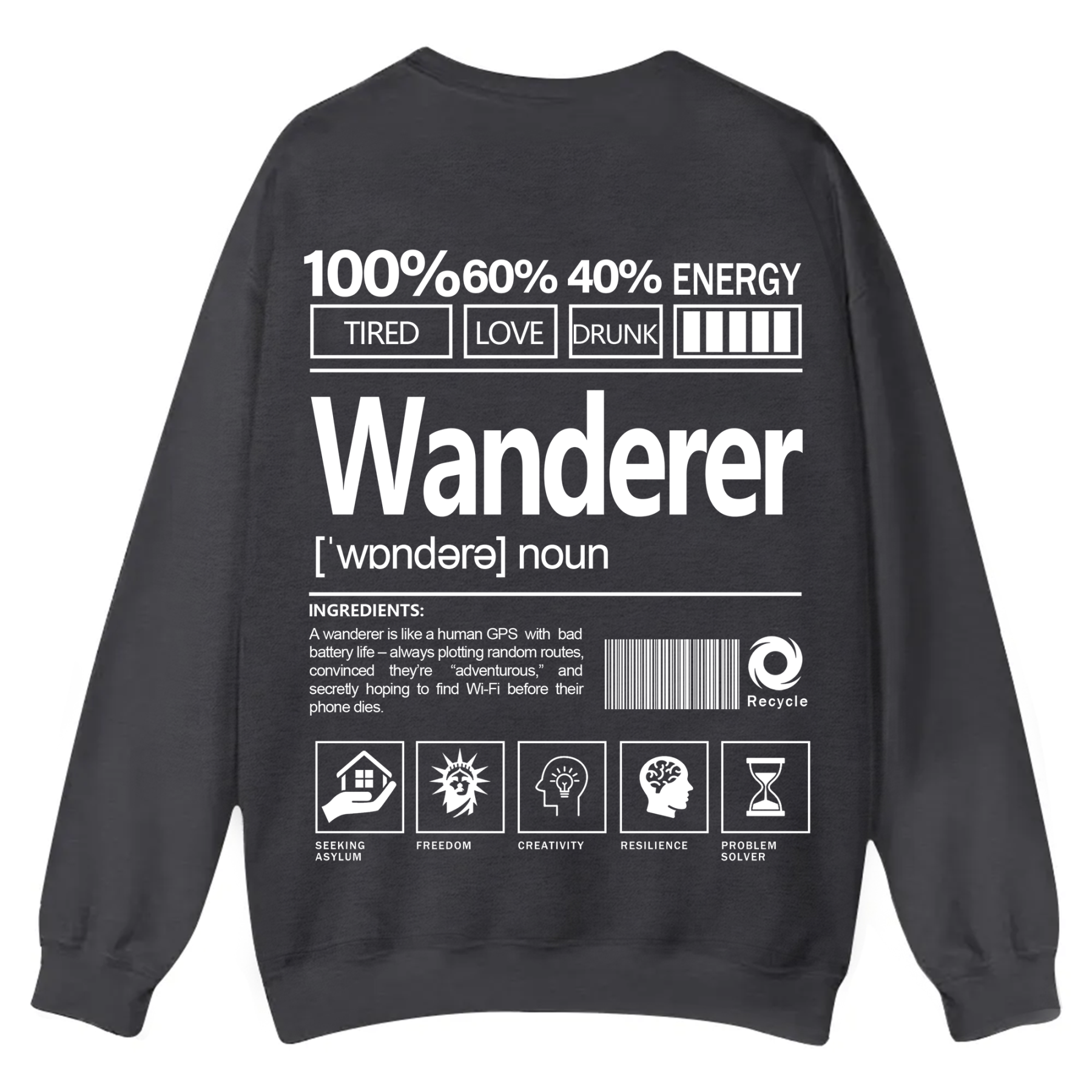 Wanderer Unisex Fit Casual Crewneck Sweatshirt
