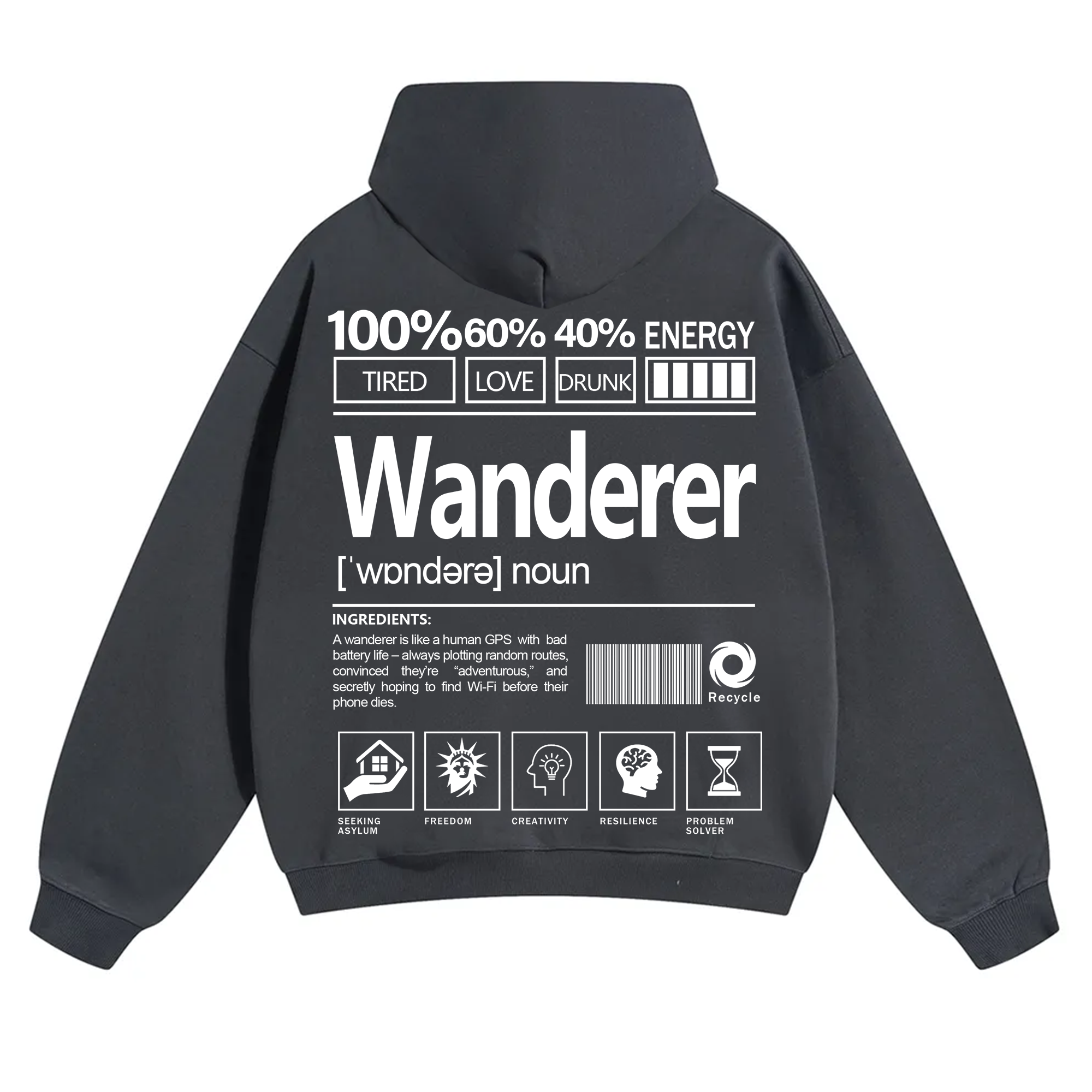 Wanderer Unisex Fit Solid Color Hoodie
