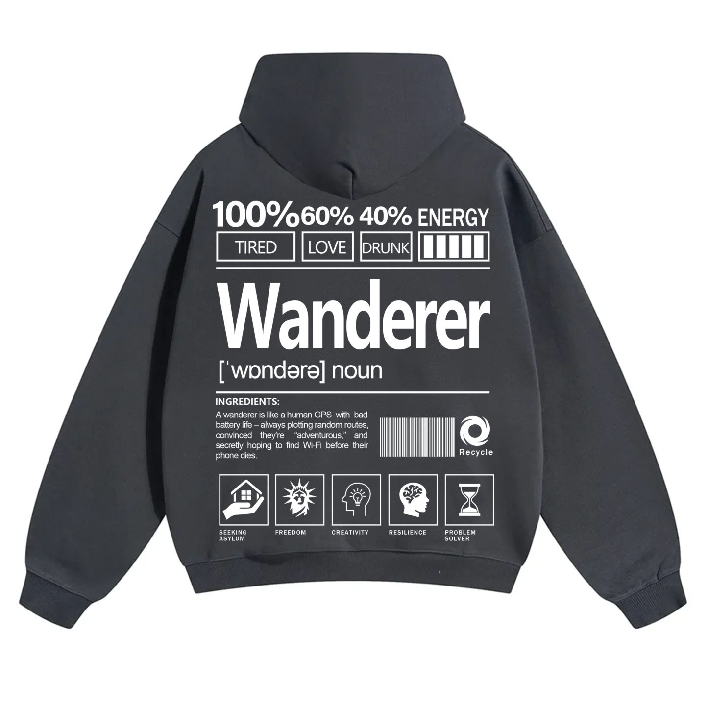 Wanderer Unisex Fit Solid Color Hoodie