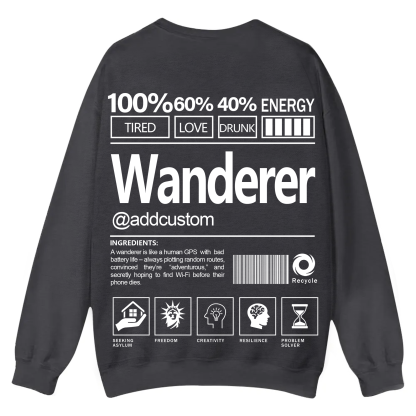 Wanderer Addcustom Unisex Fit Casual Crewneck Sweatshirt