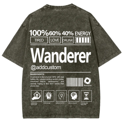 Wanderer Addcustom Unisex Fit Washed T-Shirt