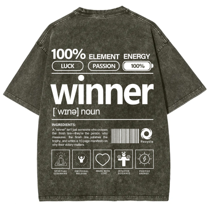 Winner Unisex Fit Washed T-Shirt