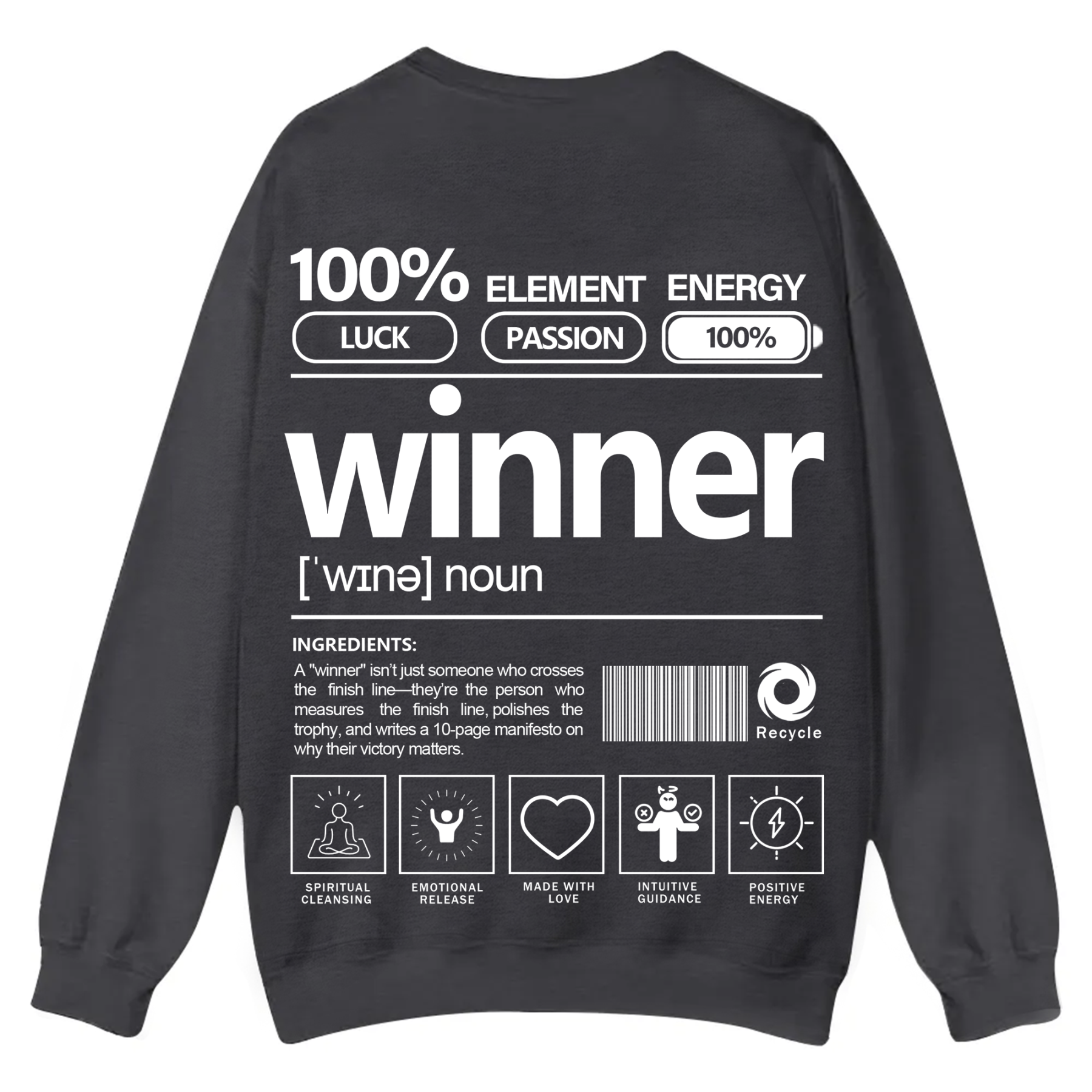 Winner Unisex Fit Casual Crewneck Sweatshirt