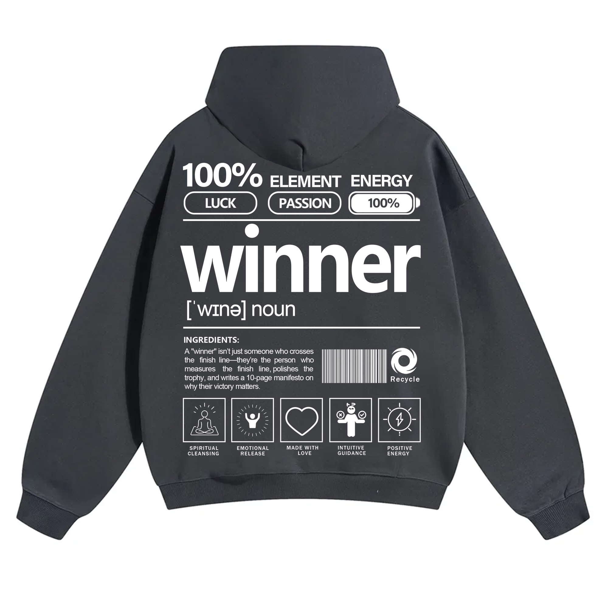 Winner Unisex Fit Solid Color Hoodie
