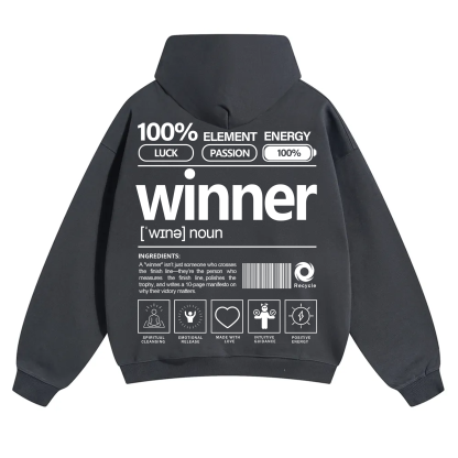 Winner Unisex Fit Solid Color Hoodie