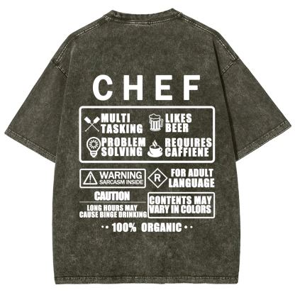 Chef Unisex Fit Washed T-Shirt