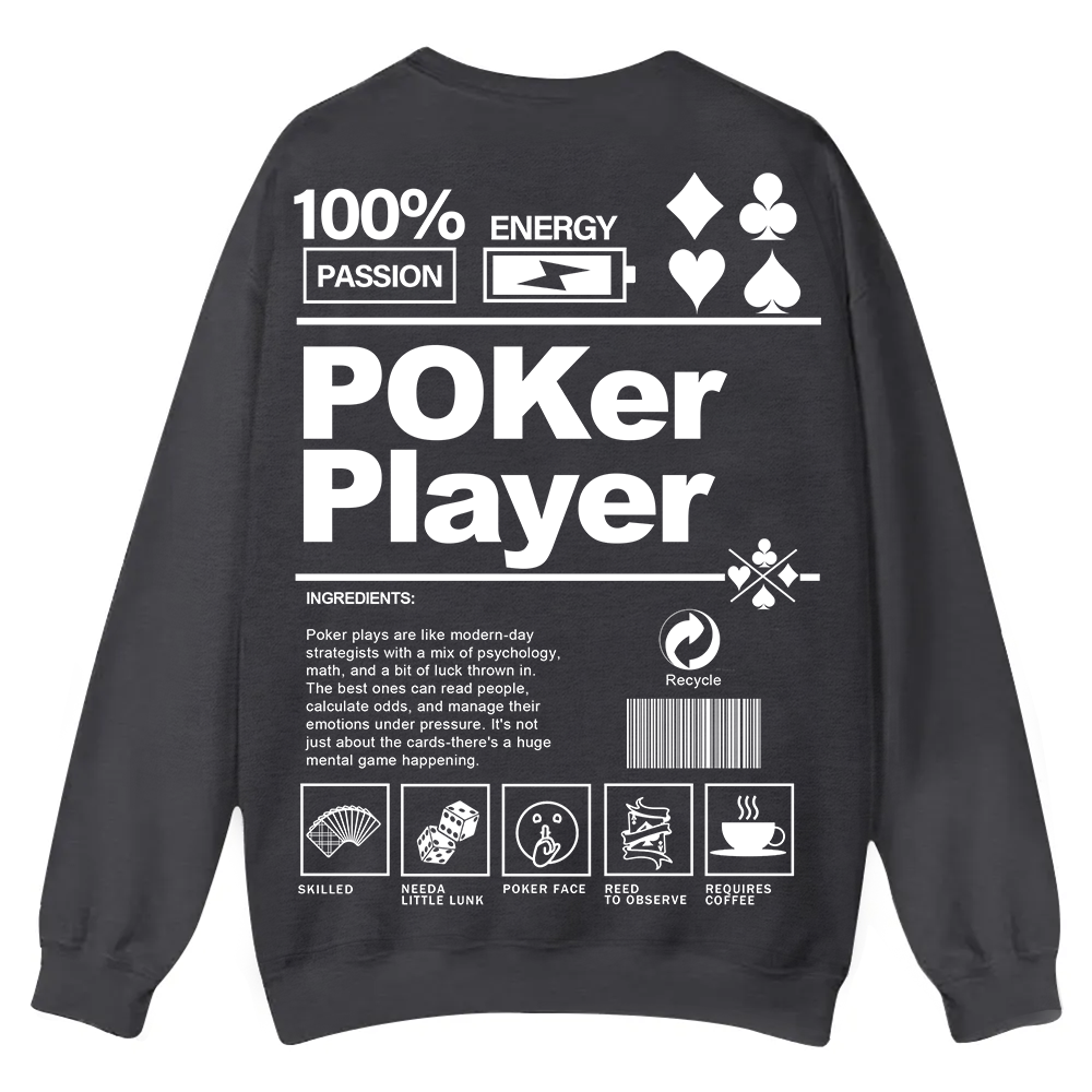 Poker Player Unisex Casual Crewneck Sweatshirt