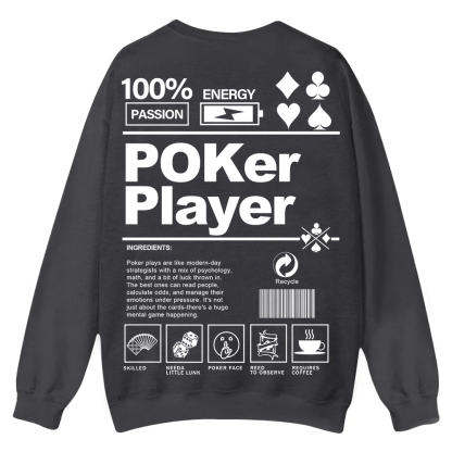 Poker Player Unisex Casual Crewneck Sweatshirt