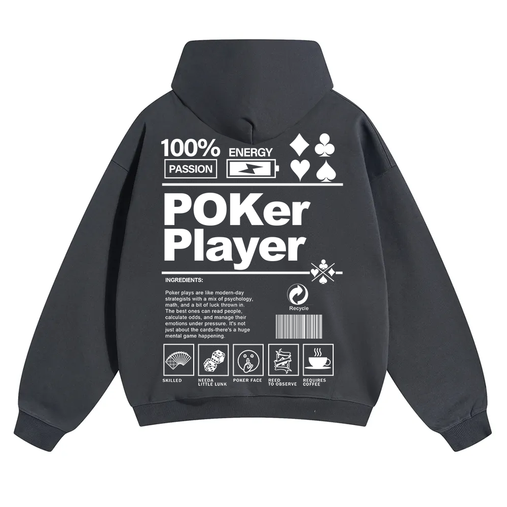 Poker Player Unisex Solid Color Hoodie