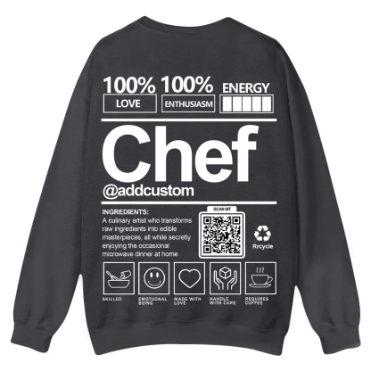 Chef Addcustom QR Code Casual Crewneck Sweatshirt