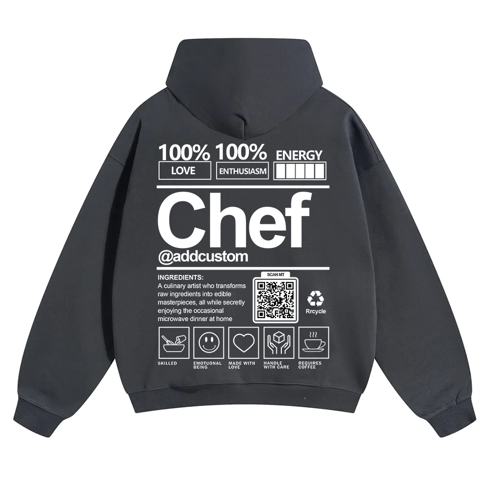 Chef Addcustom QR Code Solid Color Hoodie