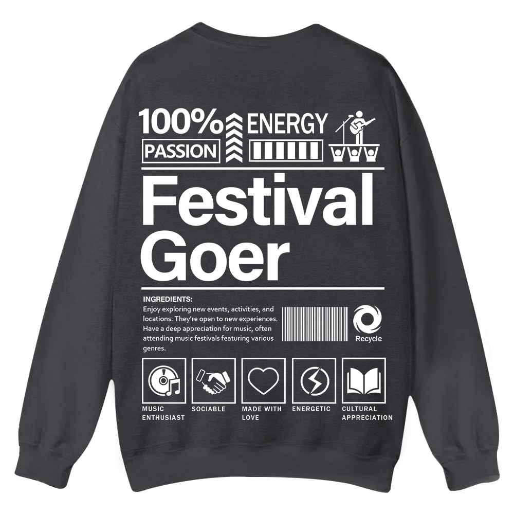 Festival Goer Casual Crewneck Sweatshirt wearishow