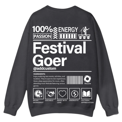 Festival Goer Custom Unisex Casual Crewneck Sweatshirt wearishow