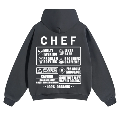 Chef Solid Color Hoodie Customscool