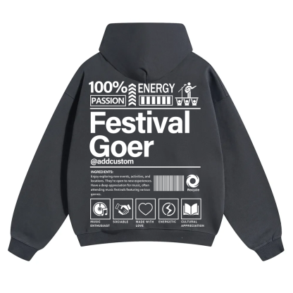 Festival Goer Custom Unisex Solid Color Hoodie wearishow