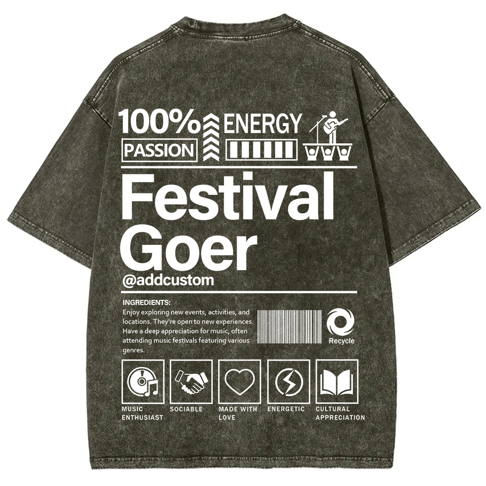 Festival Goer Custom Unisex Fit Washed T-Shirt