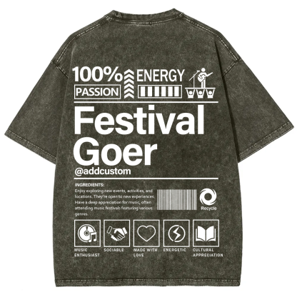 Festival Goer Custom Unisex Fit Washed T-Shirt