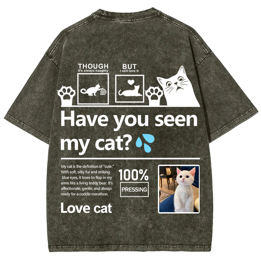Cat Trick Customized Unisex Fit Washed T-Shirt