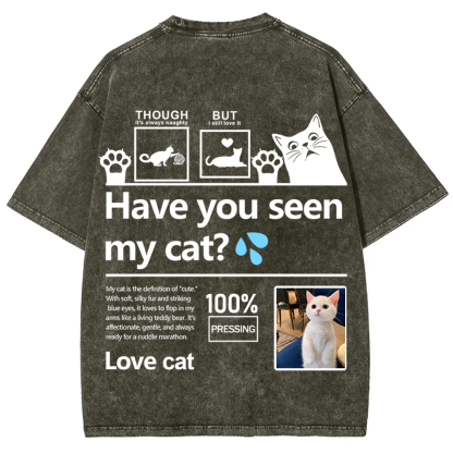 Cat Trick Customized Unisex Fit Washed T-Shirt