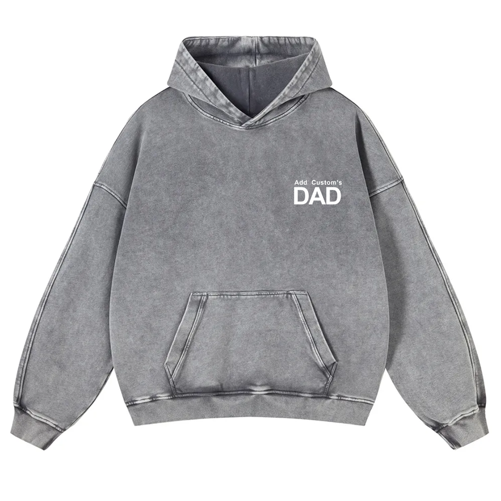 DAD Custom Casual Washed Hoodie wearishow