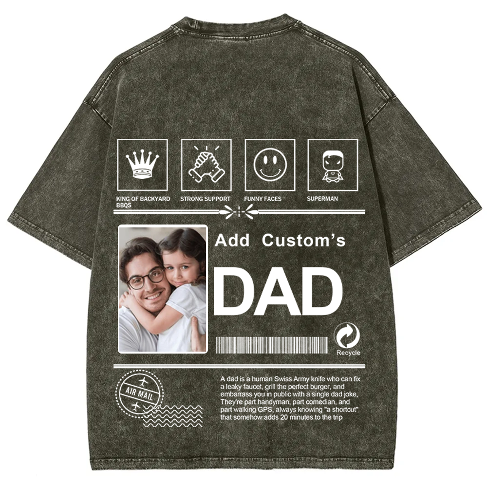 DAD Custom Unisex Fit Washed T-Shirt
