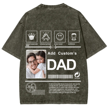 DAD Custom Unisex Fit Washed T-Shirt