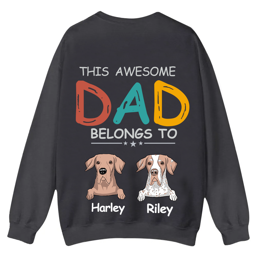 This Awesome Mom/Dad Belongs To - Personalized Custom Unisex Casual Crewneck Sweatshirt