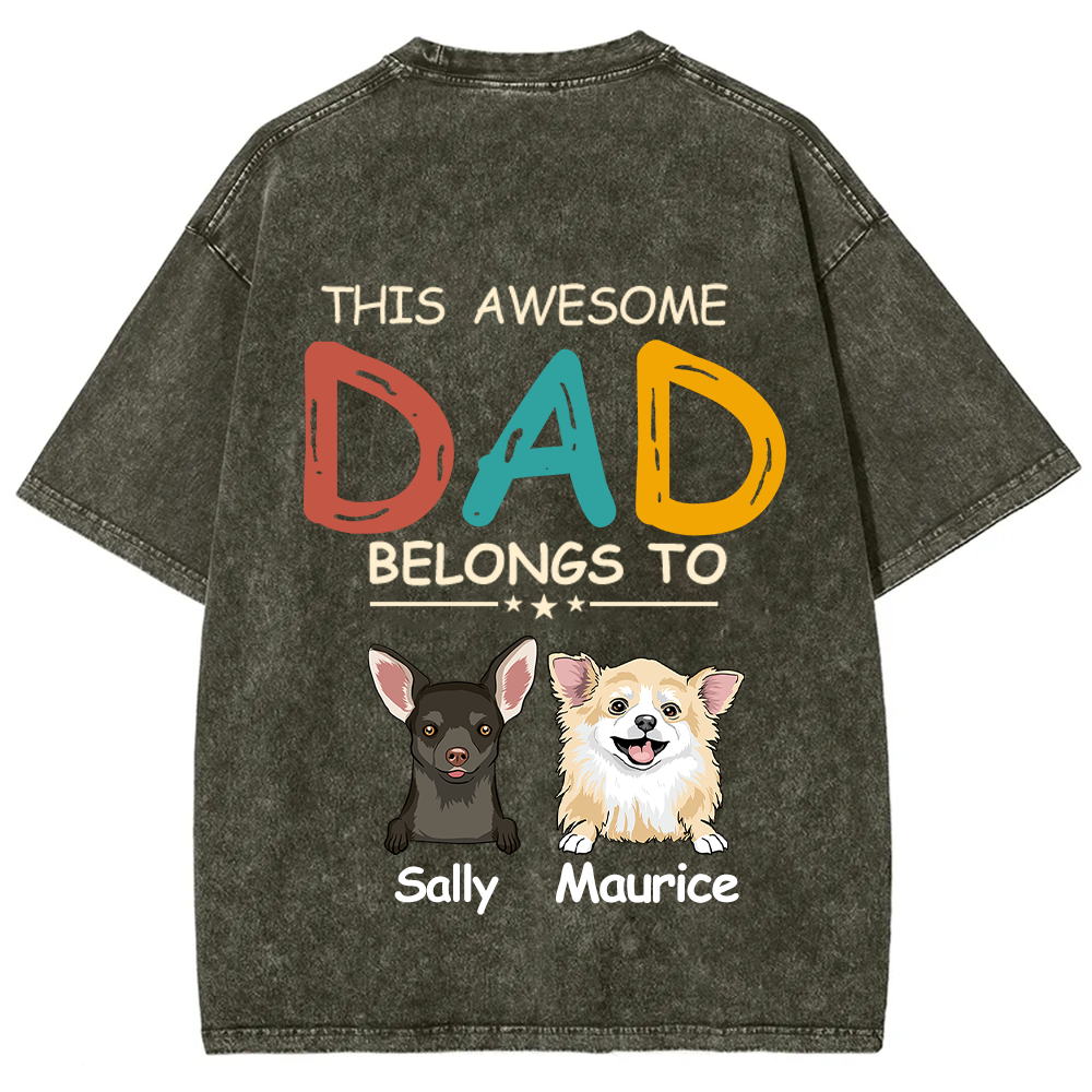 This Awesome Mom/Dad Belongs To - Personalized Custom Unisex  T-shirt