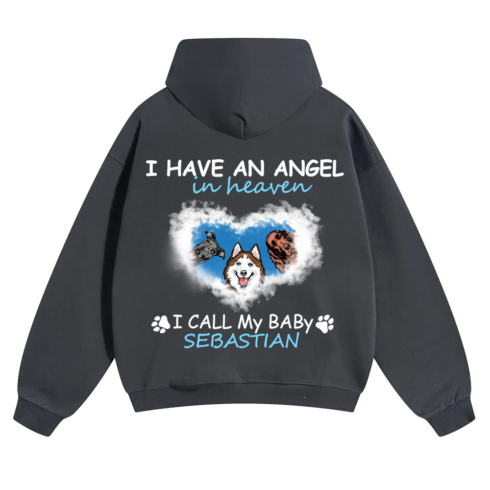 Have An Angel In Heaven - Personalized Custom Unisex Soild Color Hoodie