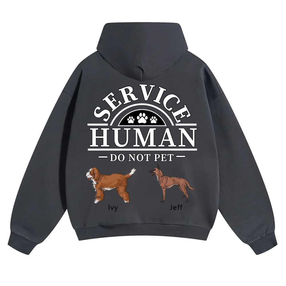 Service Human, Do Not Pet 2 - Personalized Custom Unisex Soild Color Hoodies wearishow