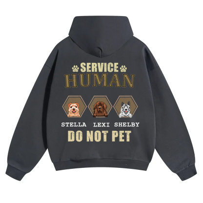 Service Human, Do Not Pet 4 - Personalized Custom Unisex Soild Color Hoodies wearishow