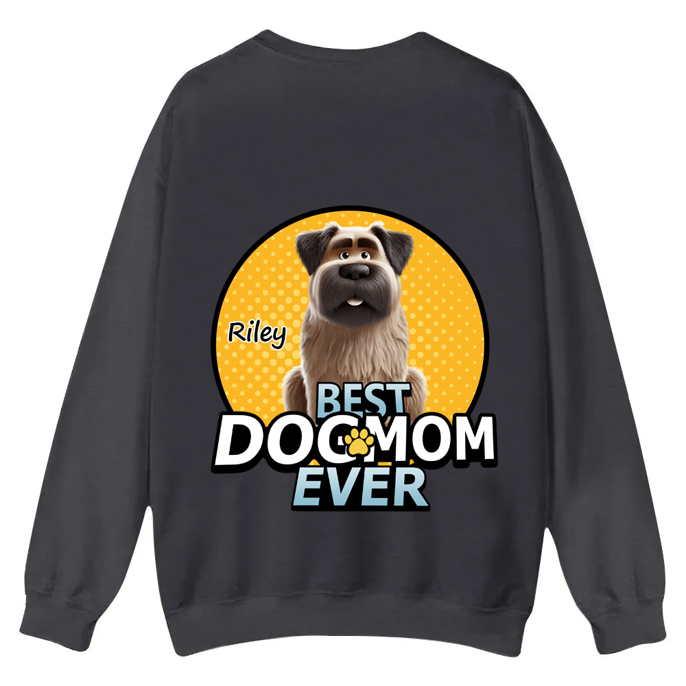 Best Dog Mom For Furry Kid - Personalized Custom Unisex Casual Crewneck Sweatshirt wearishow