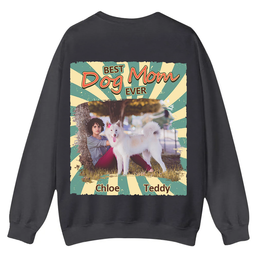 Retro Funny Dog Shirt Photo - Personalized Custom Unisex Casual Crewneck Sweatshirt wearishow