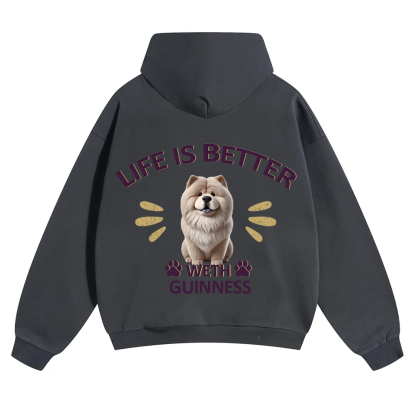 Better Life With My Dog - Personalized Custom Unisex Soild Color Hoodies wearishow