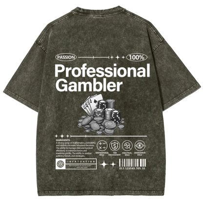 Professional Gambler Unisex Fit Washed T-Shirt