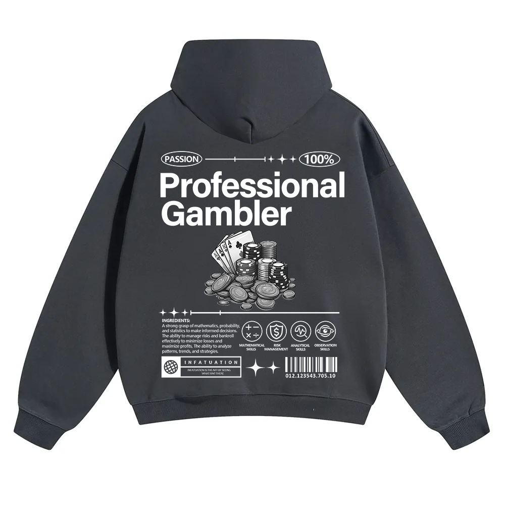 Professional Gambler Unisex Solid Color Hoodie wearishow