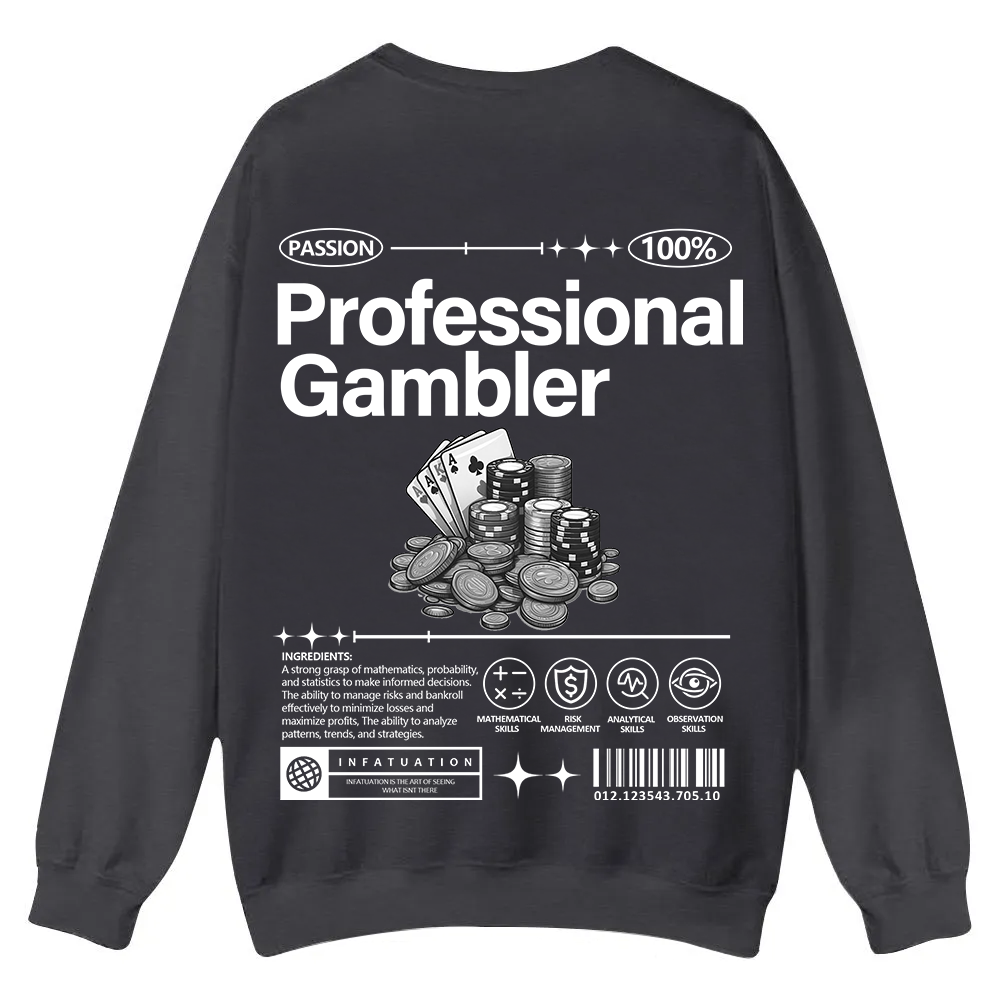 Professional Gambler Casual Crewneck Sweatshirt wearishow