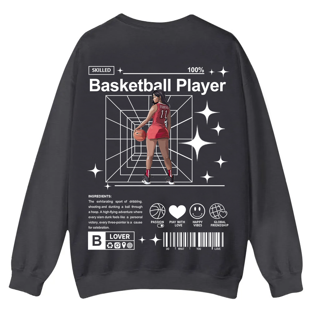 Basketball Player Casual Crewneck Sweatshirt wearishow