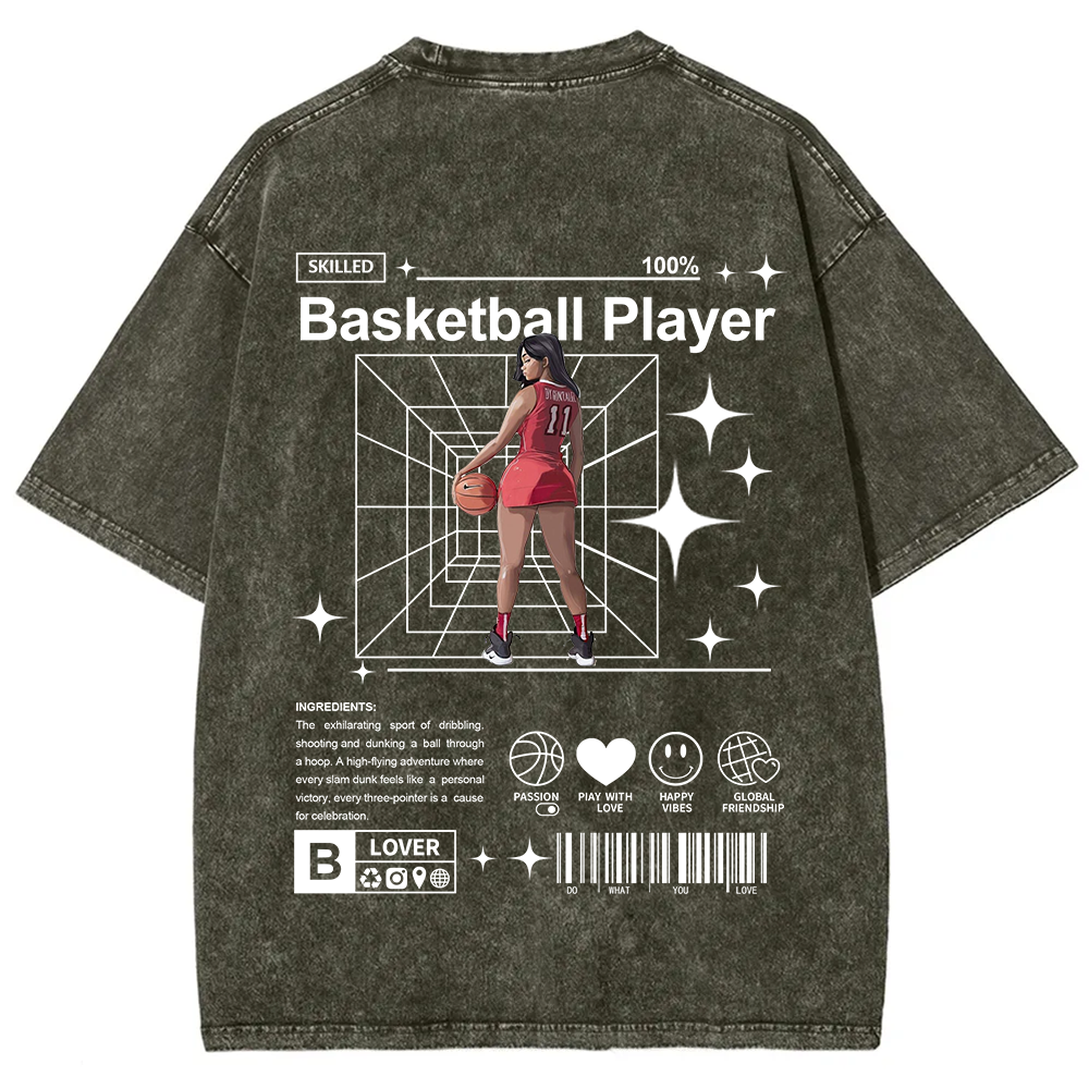 Basketball Player Unisex Fit Washed T-Shirt