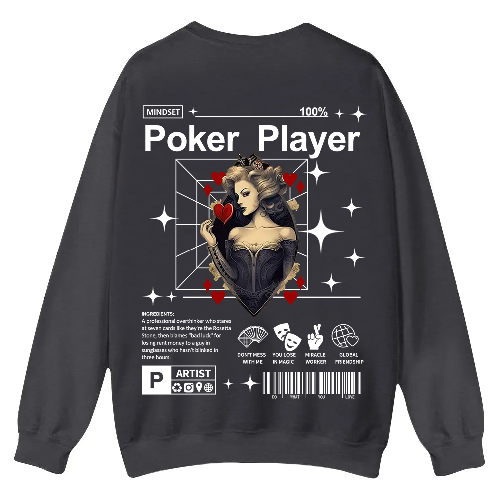 Poker Player Casual Crewneck Sweatshirt wearishow
